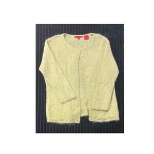 Vintage Burns Green Cardigan Sweater Mohair Wool Blend Size XL